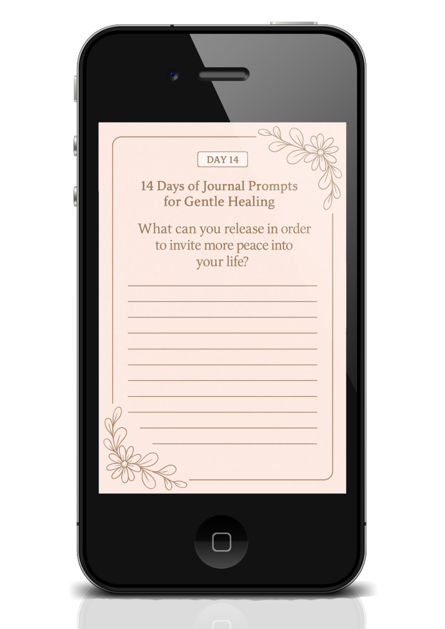 Healing Glow Journal – 14 Days of Gentle Healing + Daily Soft Self-Care Bonus